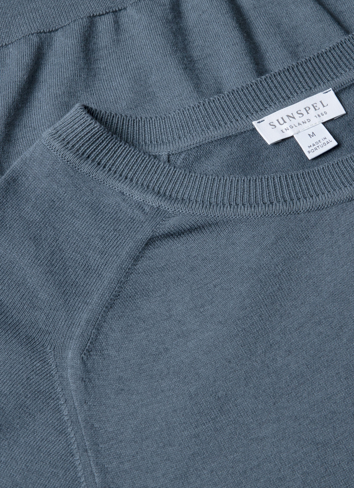 Men's Sea Island Cashmere Crew Neck Jumper in Slate Blue