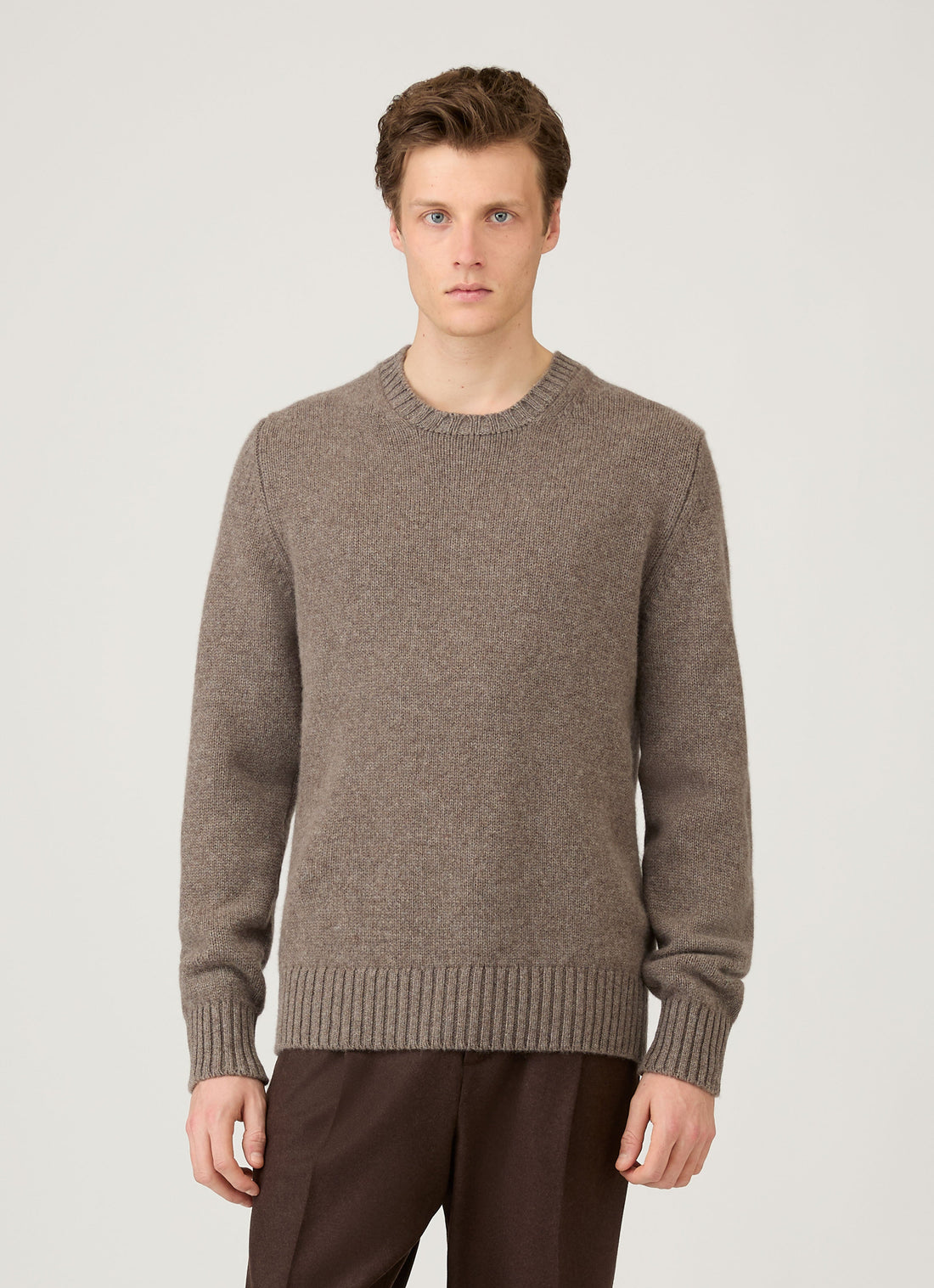 Men's Roxburgh Cashmere Jumper in Bark