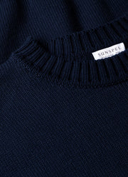 Men's Cotton Crew Neck Jumper in Light Navy