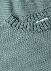 Men's Cotton Crew Neck Jumper in Smoke Green