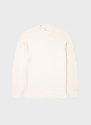 Men's Mariner Mock Neck Jumper in Ecru