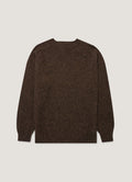 Men's Shetland Crew Neck Jumper in Bark