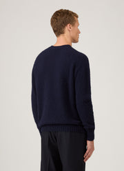 Men's Shetland Crew Neck Jumper in Navy