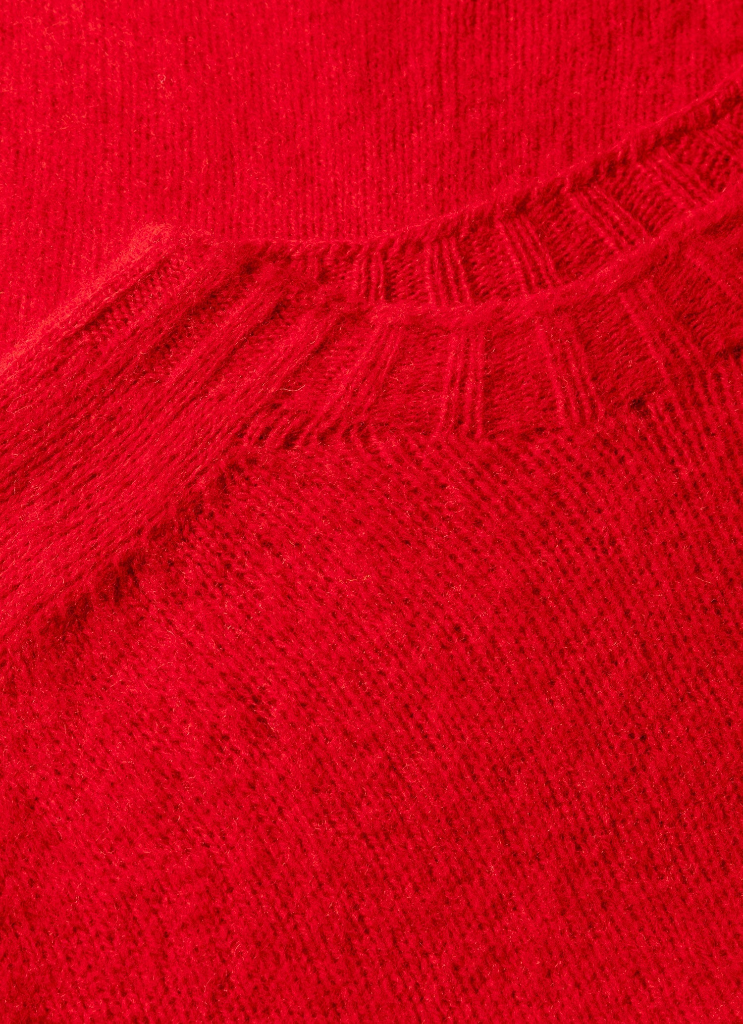 Men's Shetland Crew Neck Jumper in Bright Red