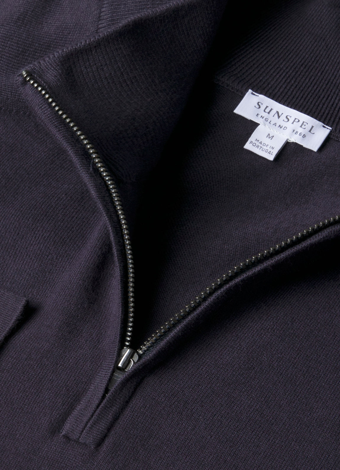 Men's Sea Island Cashmere Half Zip in Midnight Navy