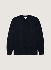 Men's Cable Knit Jumper in Navy