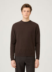Men's Cashmere Crew Neck Jumper in Truffle