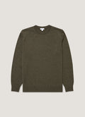 Men's Cashmere Crew Neck Jumper in Khaki