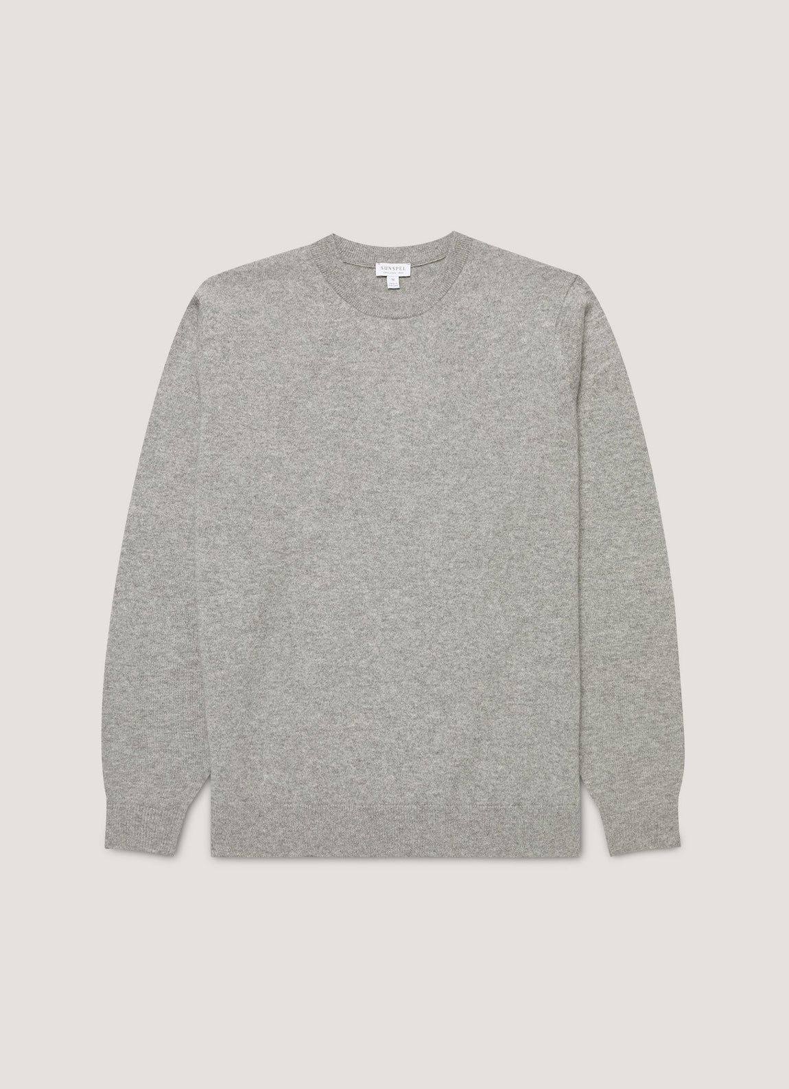 Men's Cashmere Crew Neck Jumper in Grey Melange