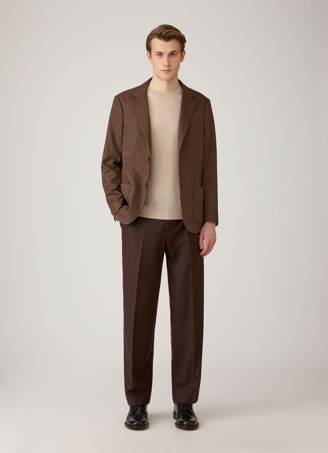 Men's Cashmere Crew Neck Jumper in Swansdown