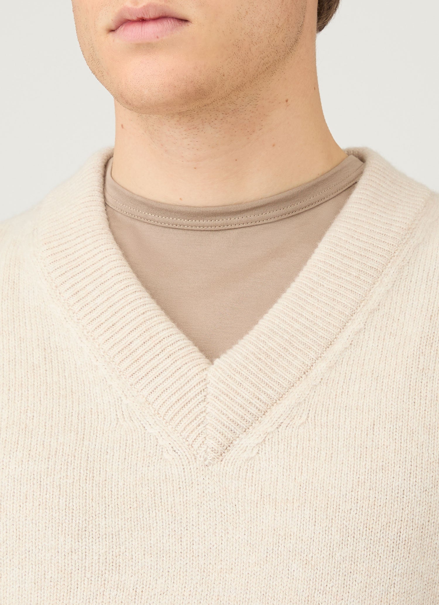 PHLANNÈL SOL wool Yak V-neck Knit Phlannel]wool yak v-neck knit 