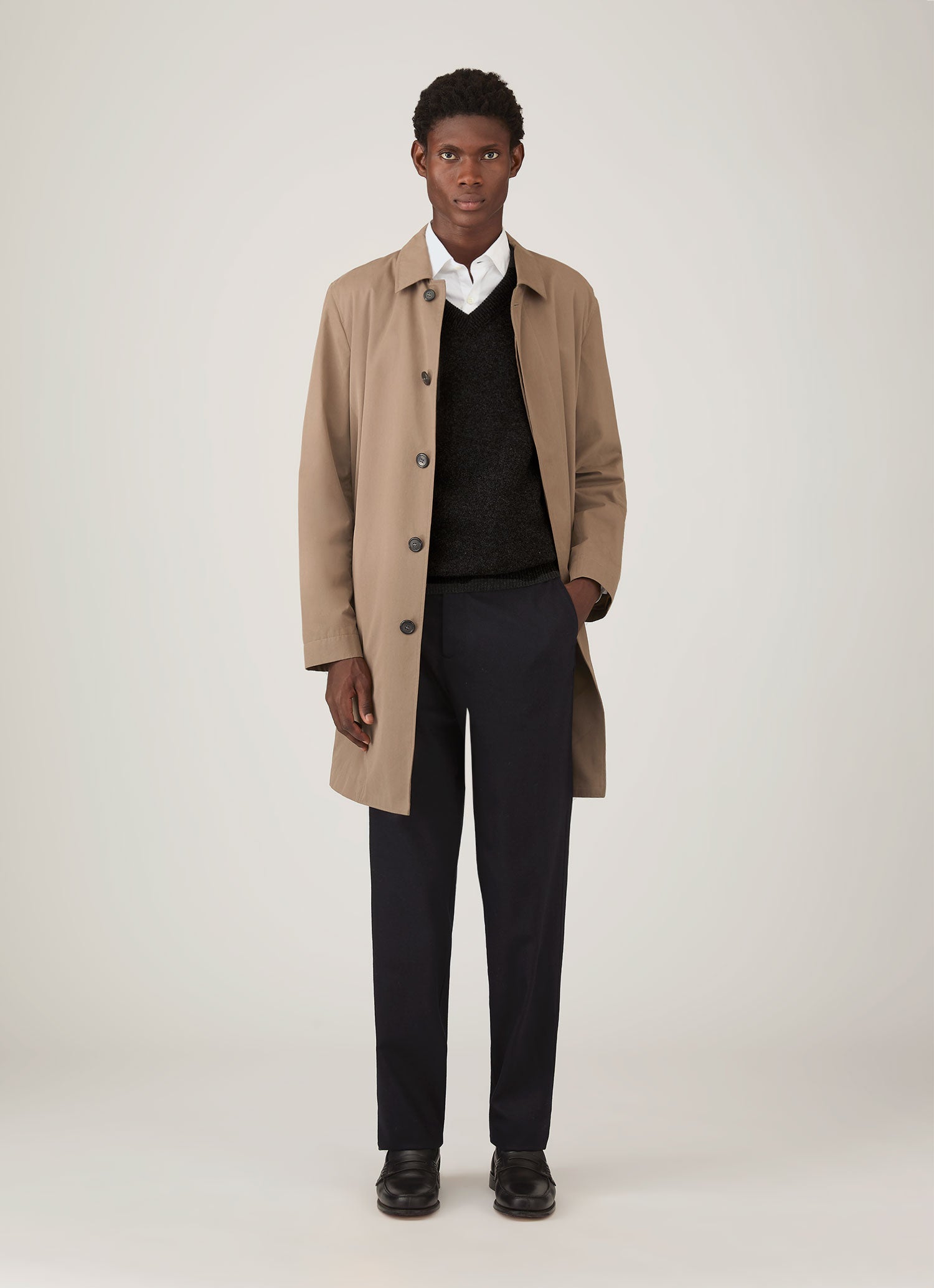 Men's Lambswool Vest in Charcoal Melange | Sunspel