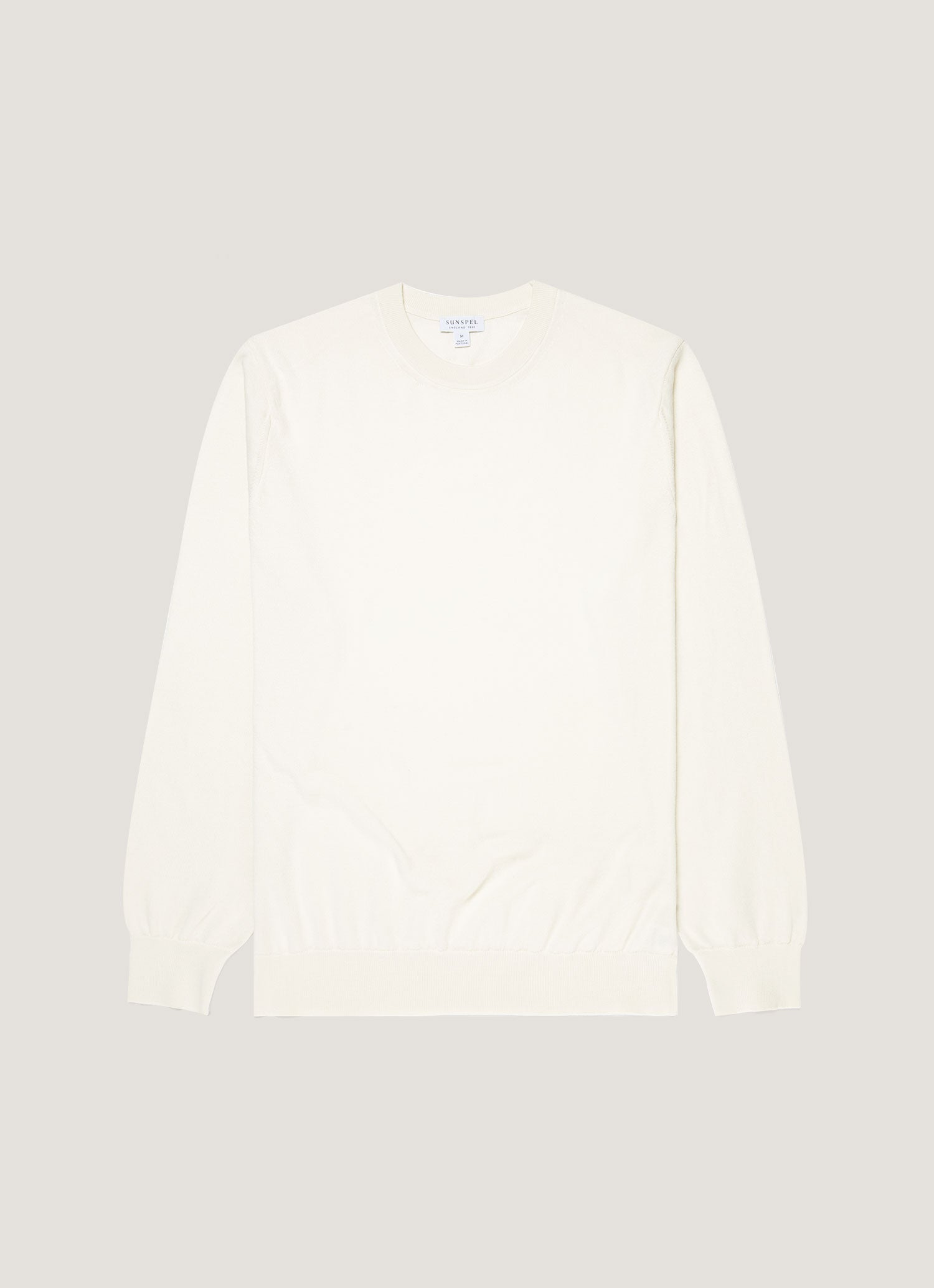 Men's Lightweight Cotton Jumper in Ecru