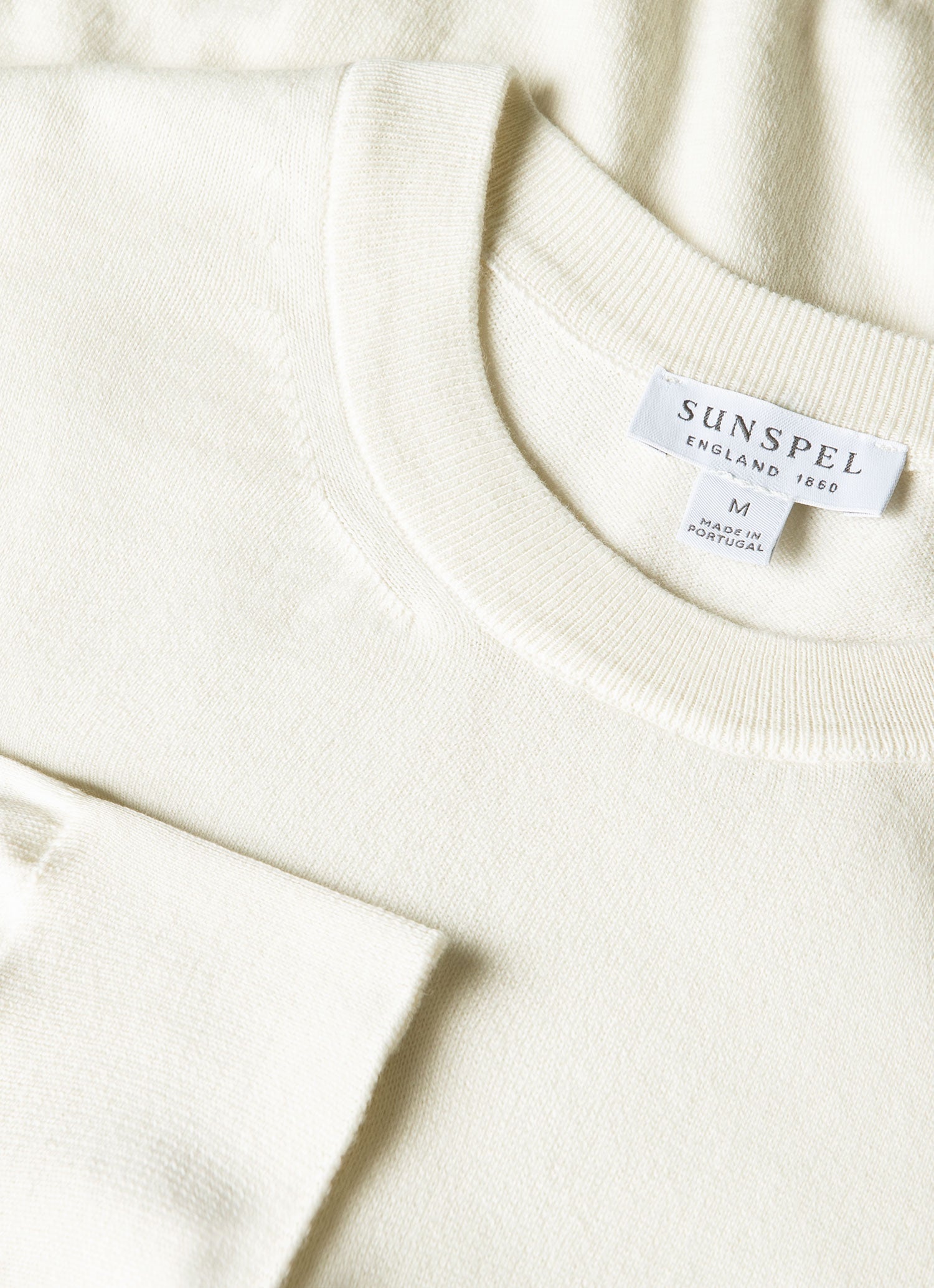 Men's Lightweight Cotton Jumper in Ecru