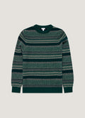 Men's Lambswool Fair Isle Jumper in Holly Green