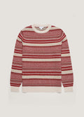 Men's Lambswool Fair Isle Jumper in Bright Red