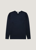 Men's Extra-Fine Merino Jumper in Navy