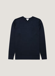 Men's Extra-Fine Merino Jumper in Navy