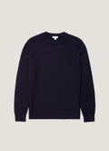 Men's Merino Wool Basketweave Jumper in Navy
