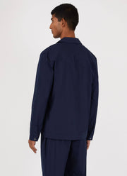 Men's Sea Island Cotton Pyjama Shirt in Navy7