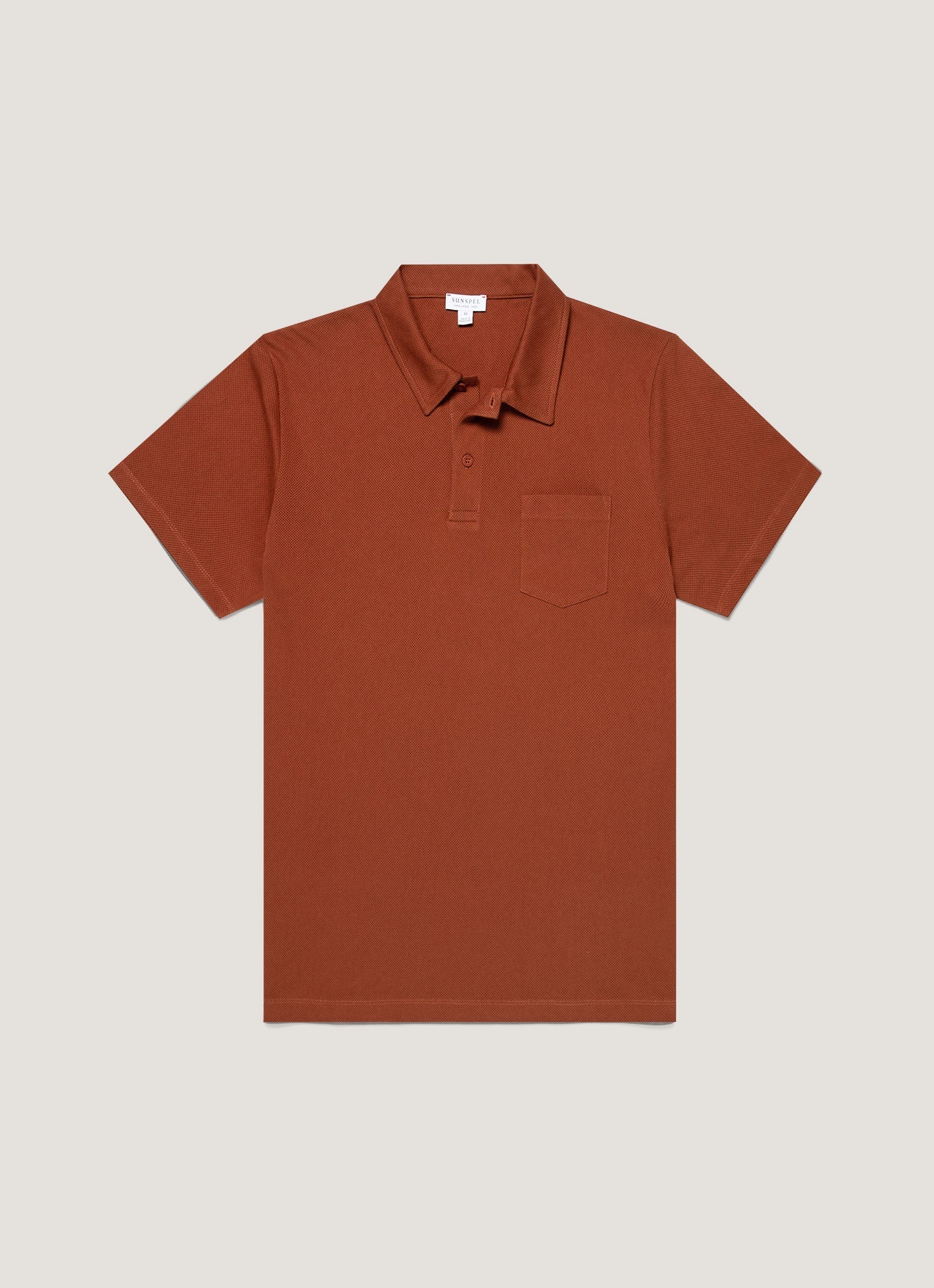 Men's Riviera Polo Shirt in Rust | Sunspel