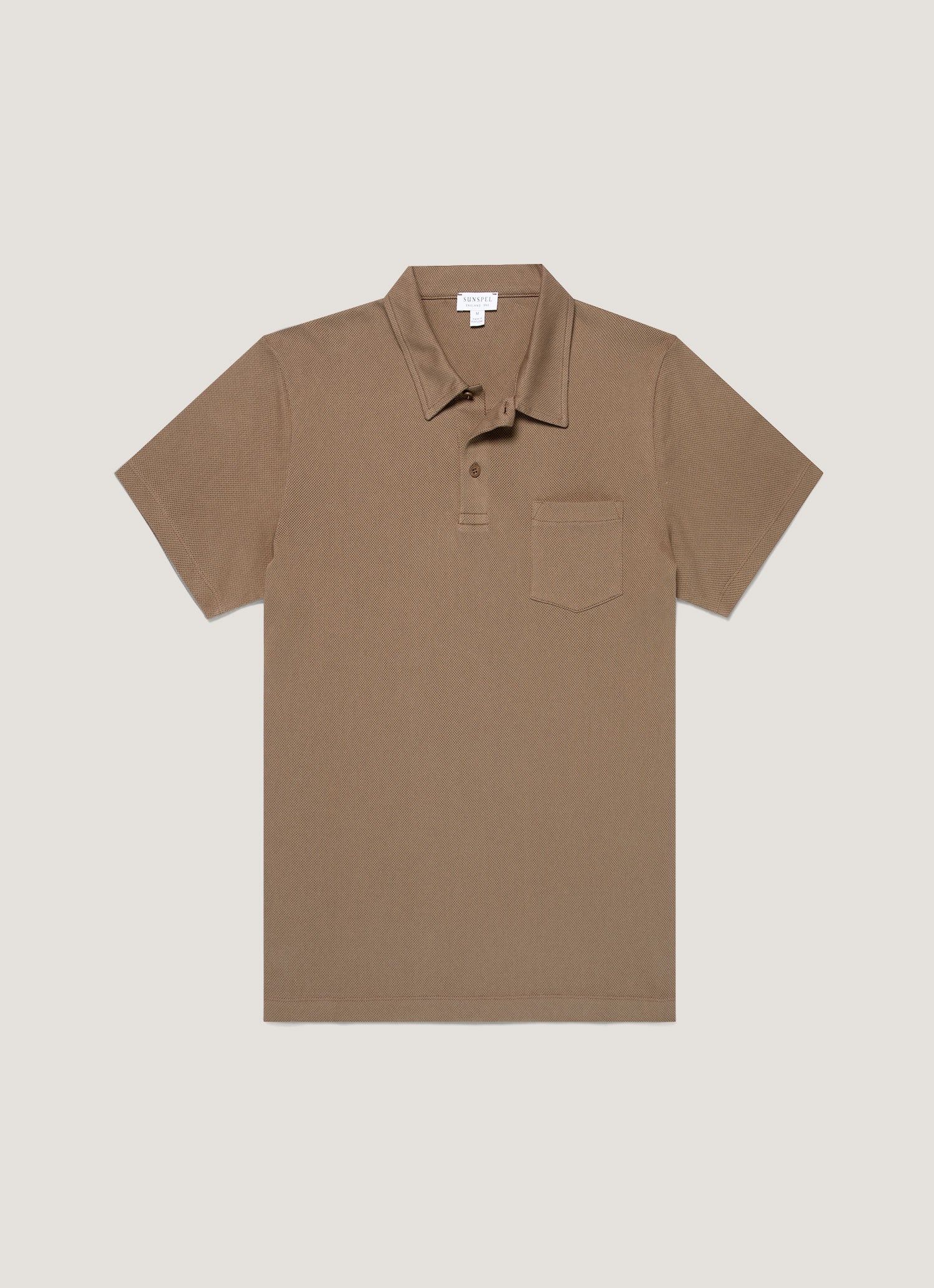 Men's Riviera Polo Shirt in Dark Cedar | Sunspel