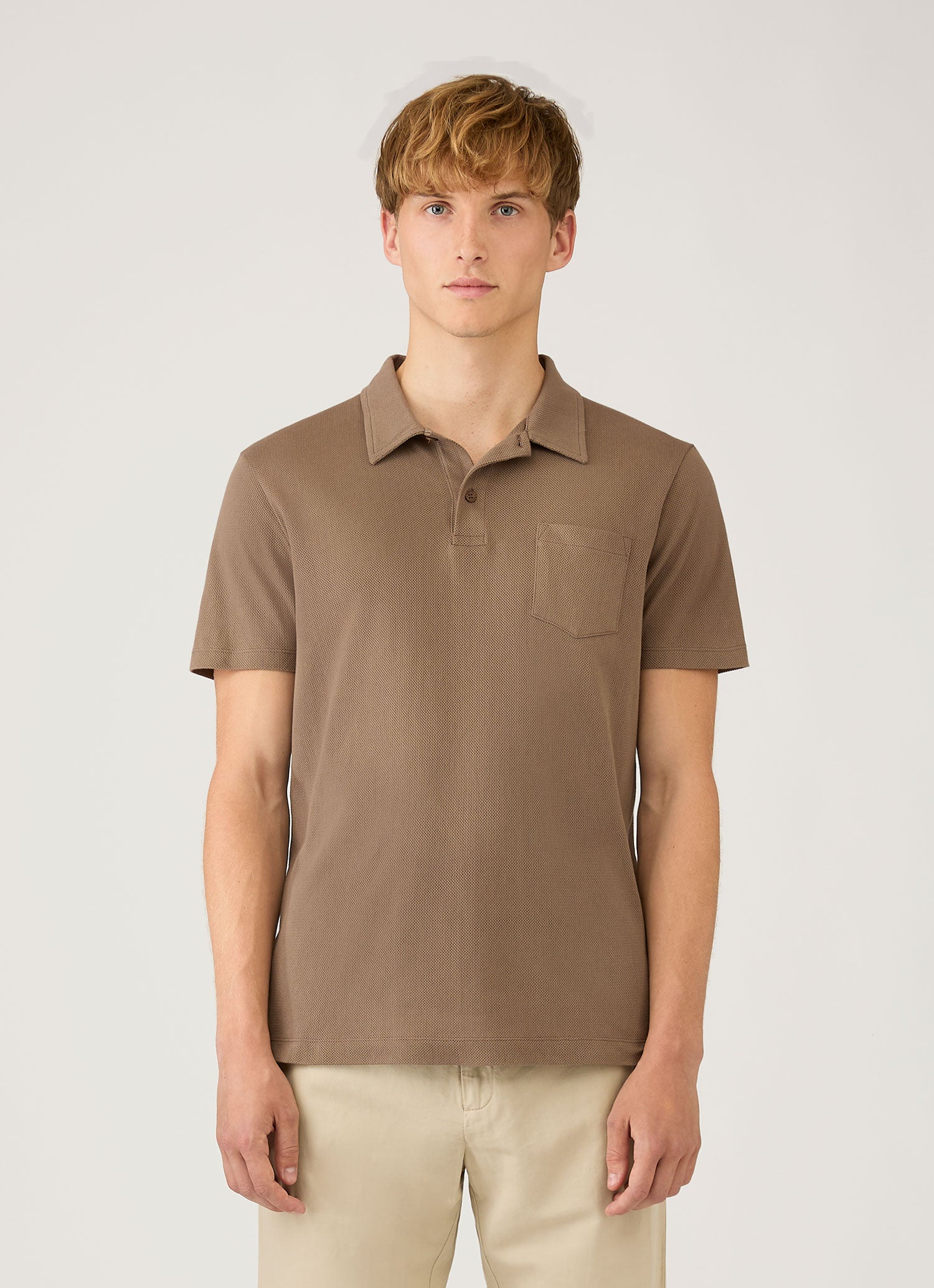 26SS ANCELLM L/S POLO BROWN サイズ2 L/S POLO(BROWN) – ANCELLM