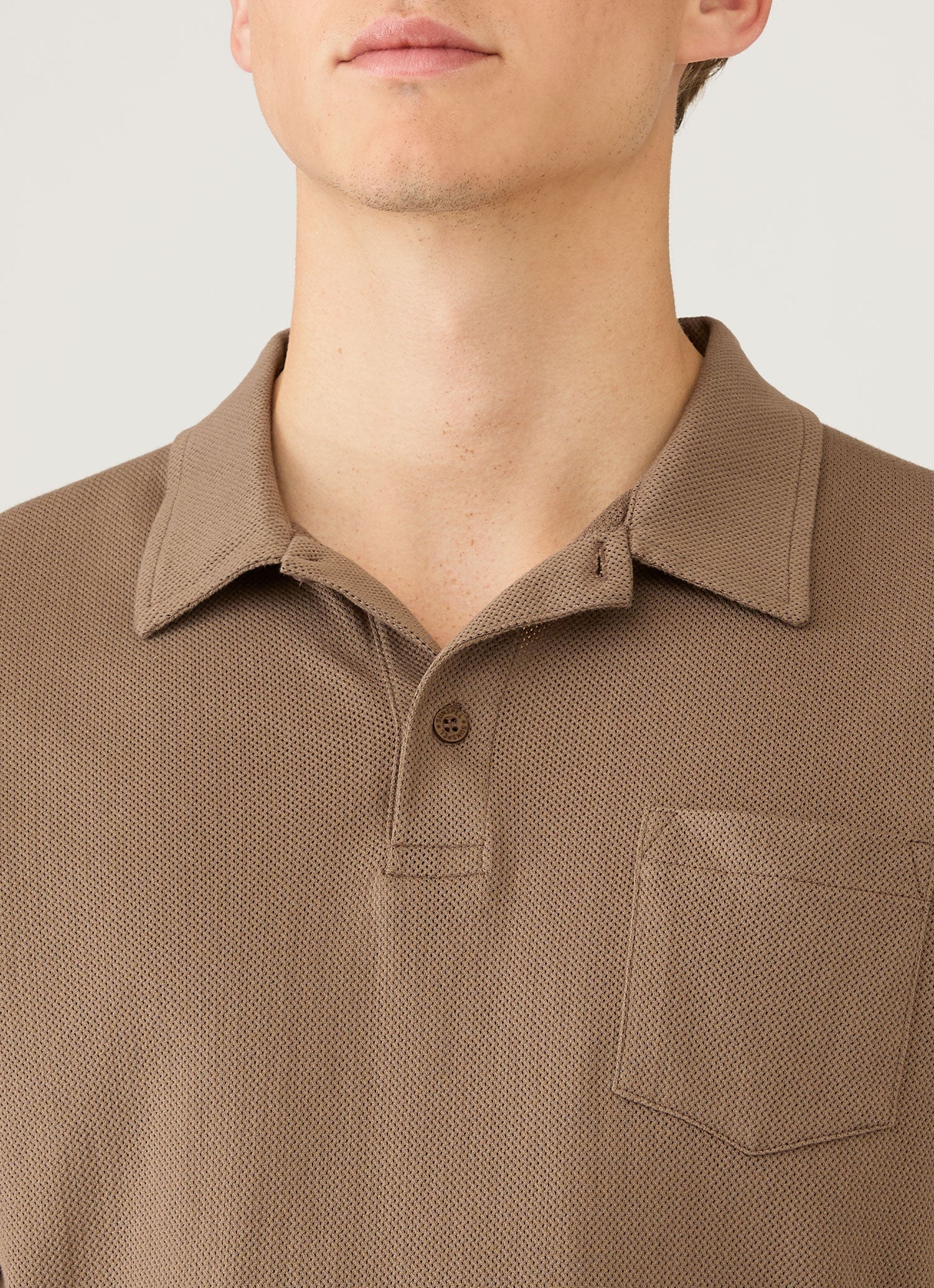 Men's Riviera Polo Shirt in Dark Cedar | Sunspel