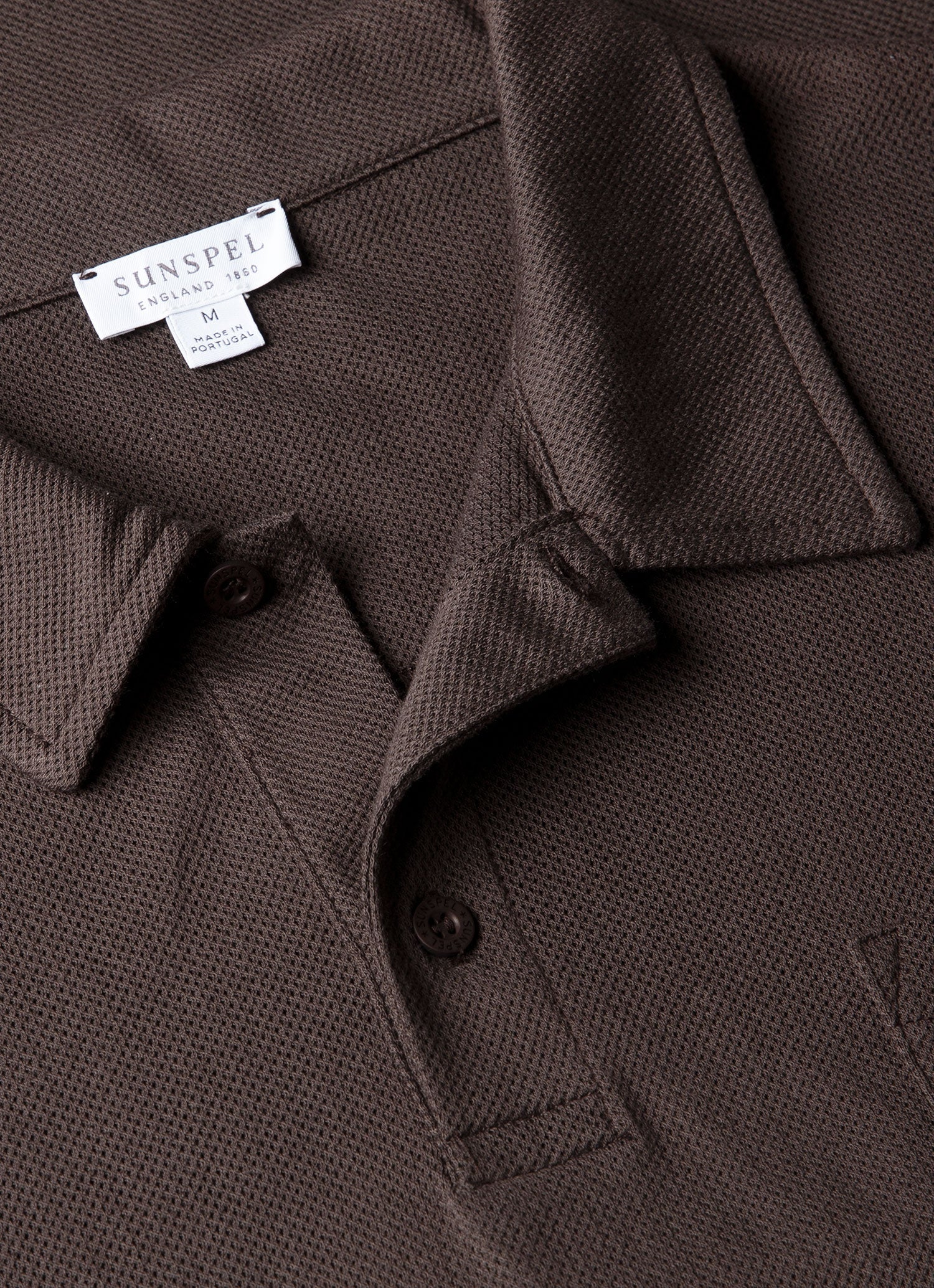 Men's Riviera Polo Shirt in Dark Chocolate | Sunspel
