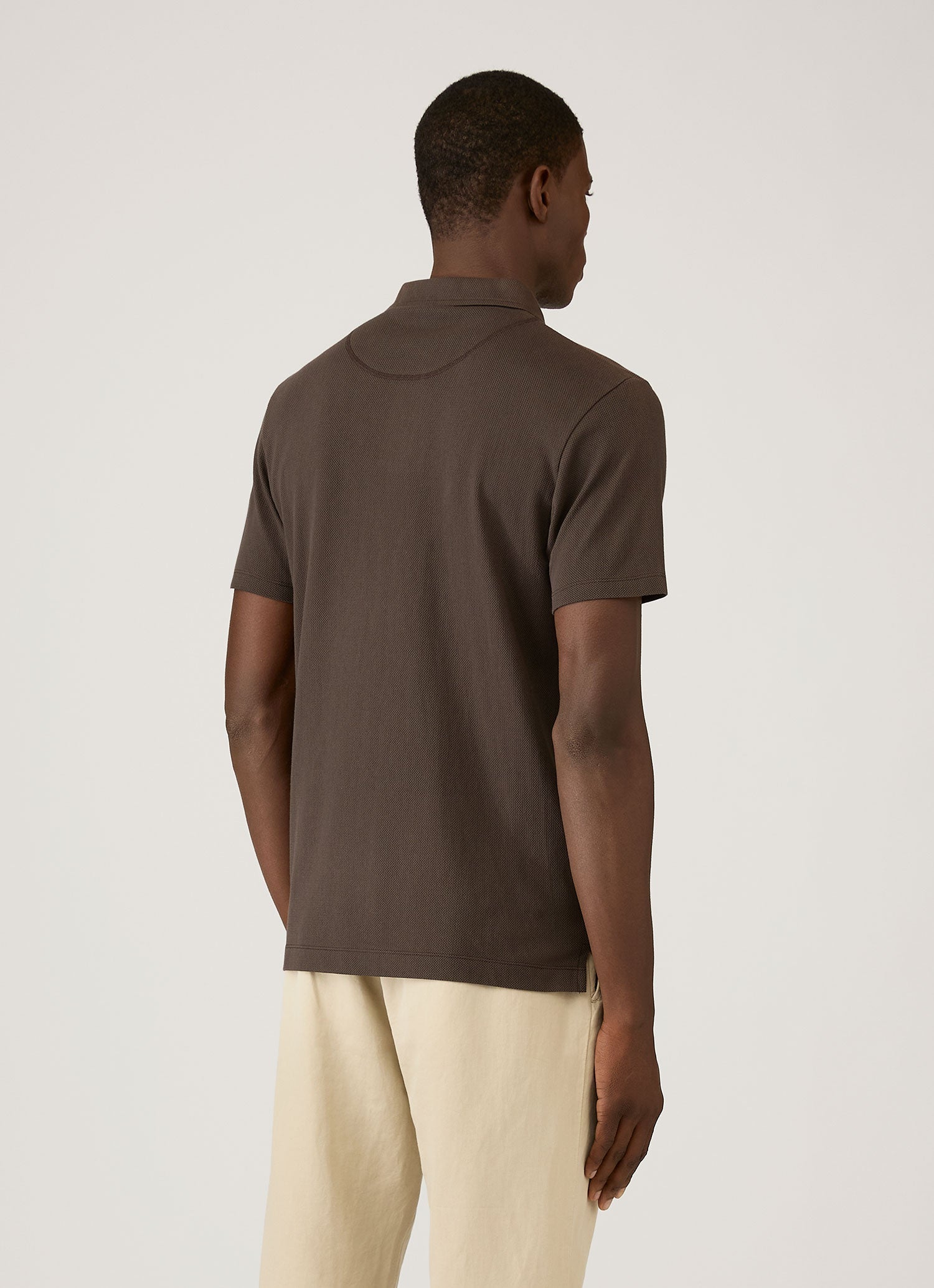 Men's Riviera Polo Shirt in Dark Chocolate | Sunspel