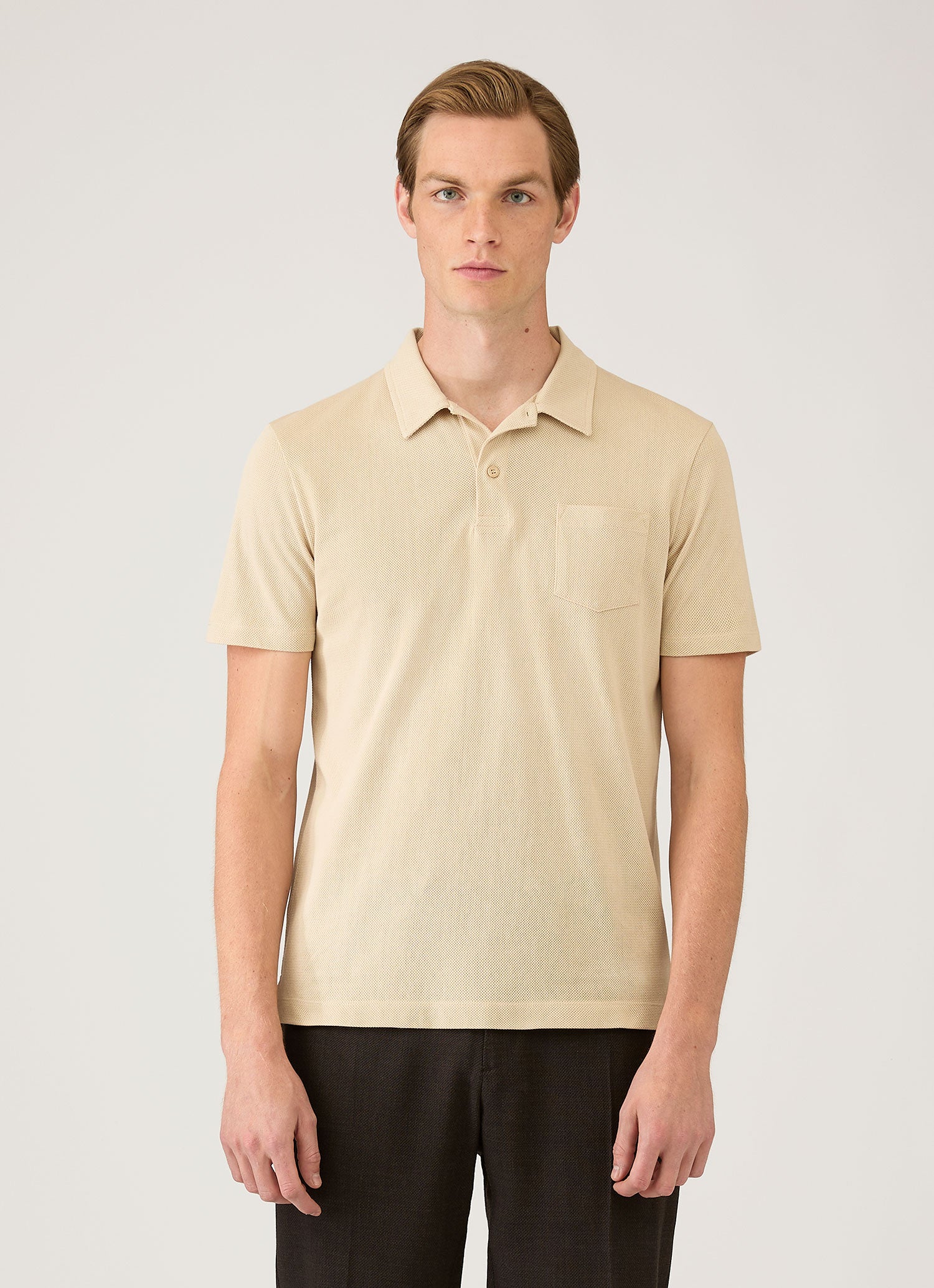 Men's Riviera Polo Shirt in Hazelwood | Sunspel
