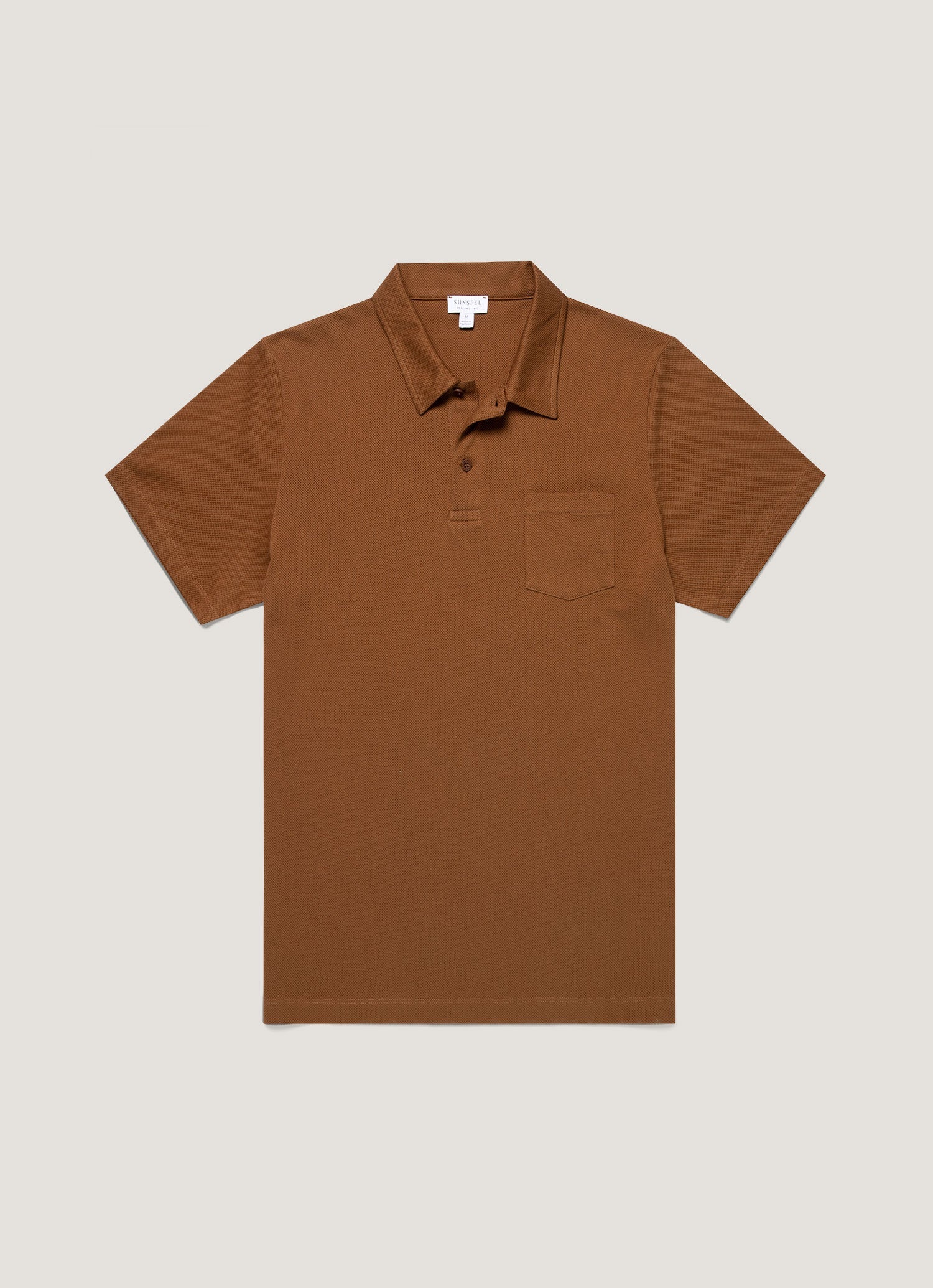 DESCENDANT/CETUS POLO JERSEY (brown)サイズ3 Men's Riviera Polo Shirt in Bronze | Sunspel