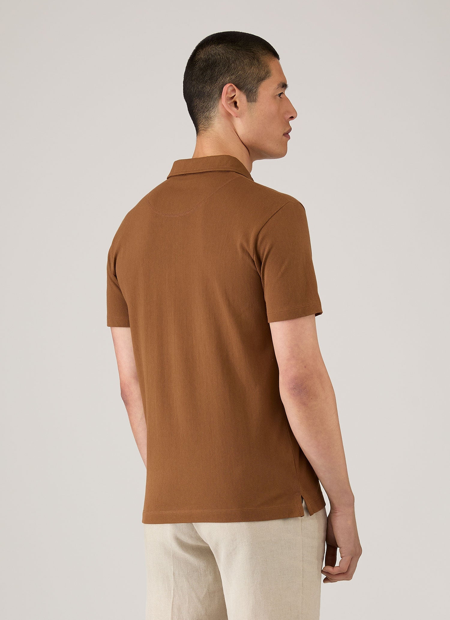 Men's Riviera Polo Shirt in Bronze | Sunspel