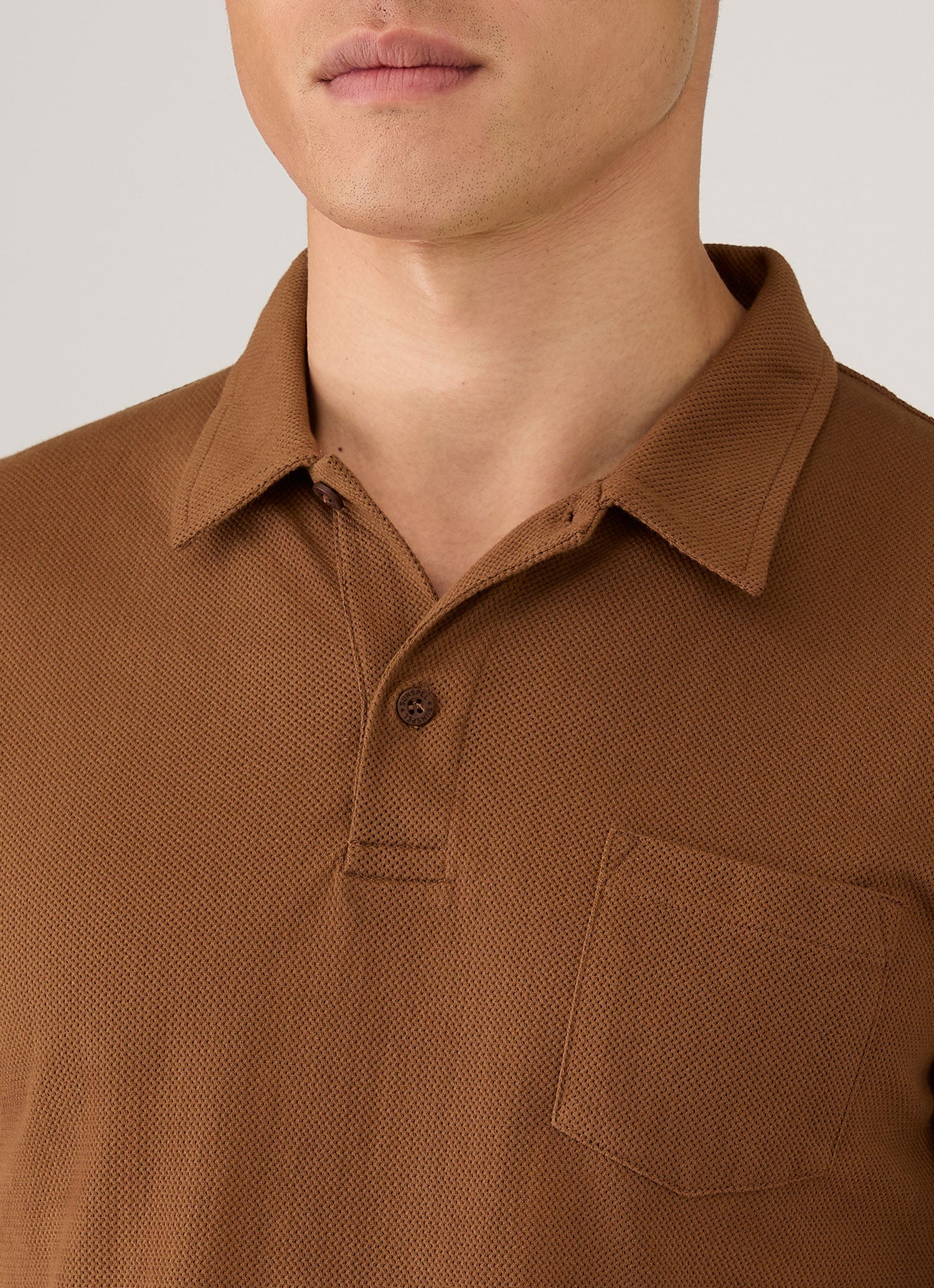 Men's Riviera Polo Shirt in Bronze | Sunspel