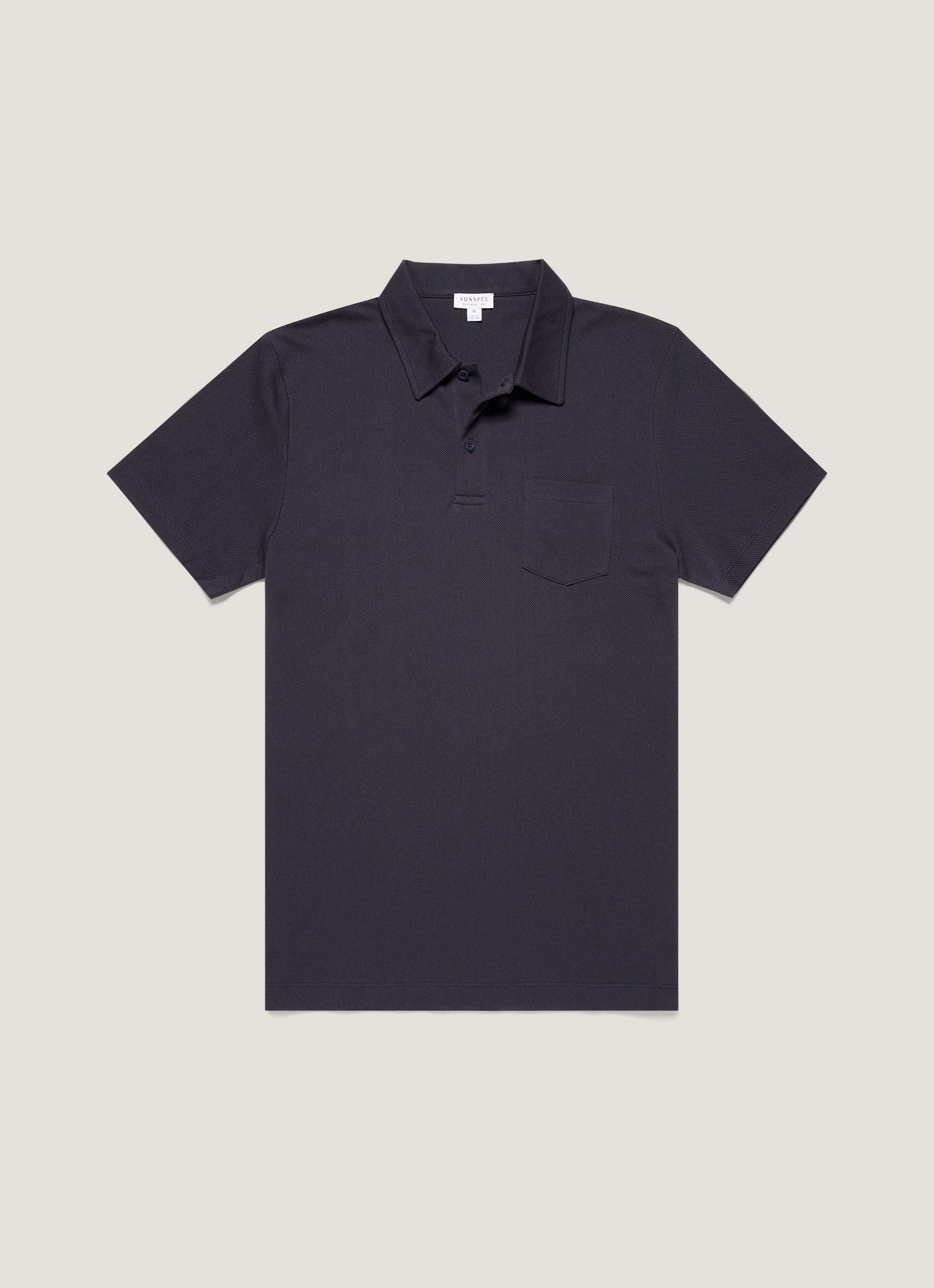 トップス SUNSPEL riviera polo Men's Riviera Polo Shirt in Navy | Sunspel