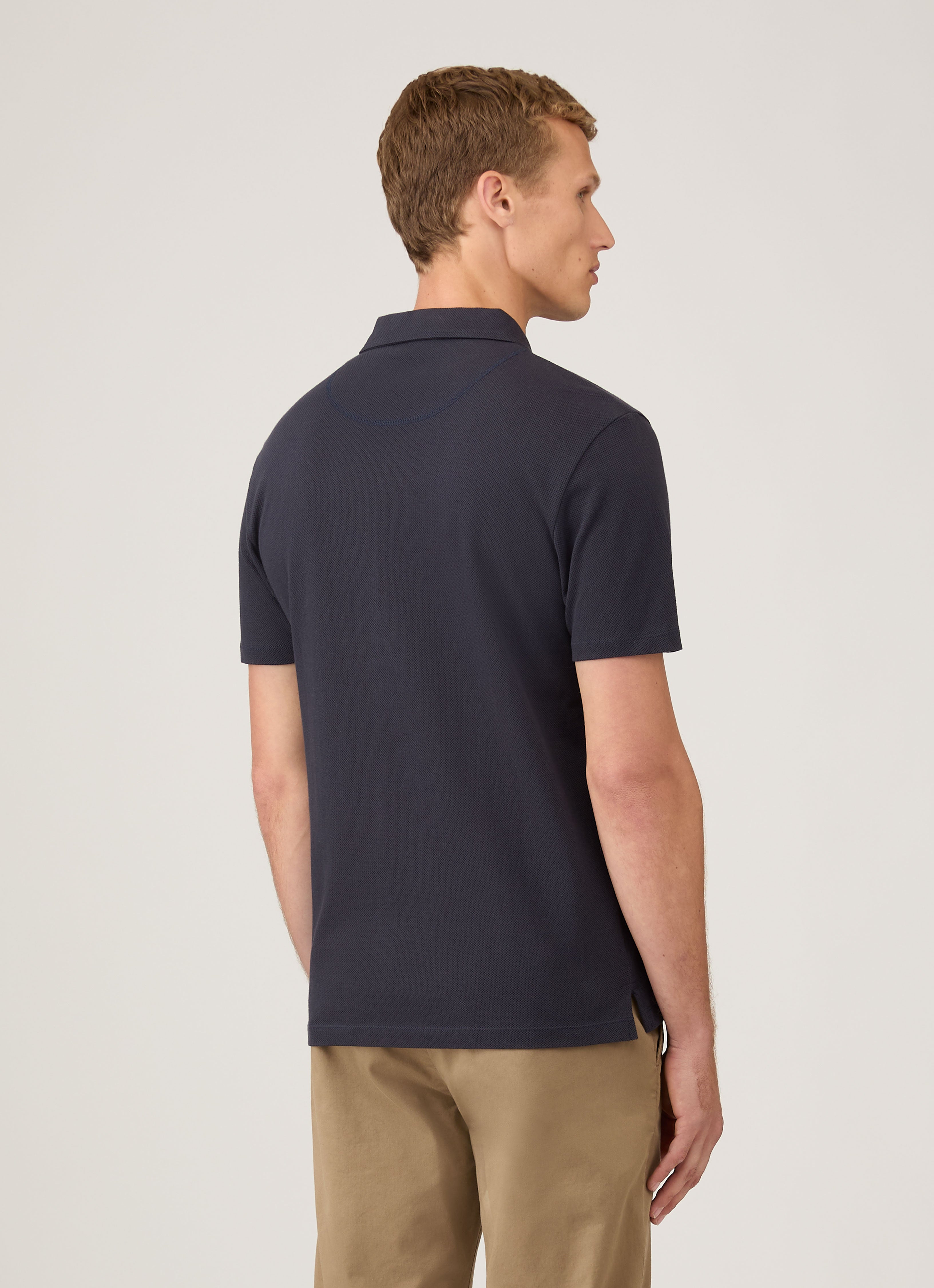Men's Riviera Polo Shirt in Navy | Sunspel