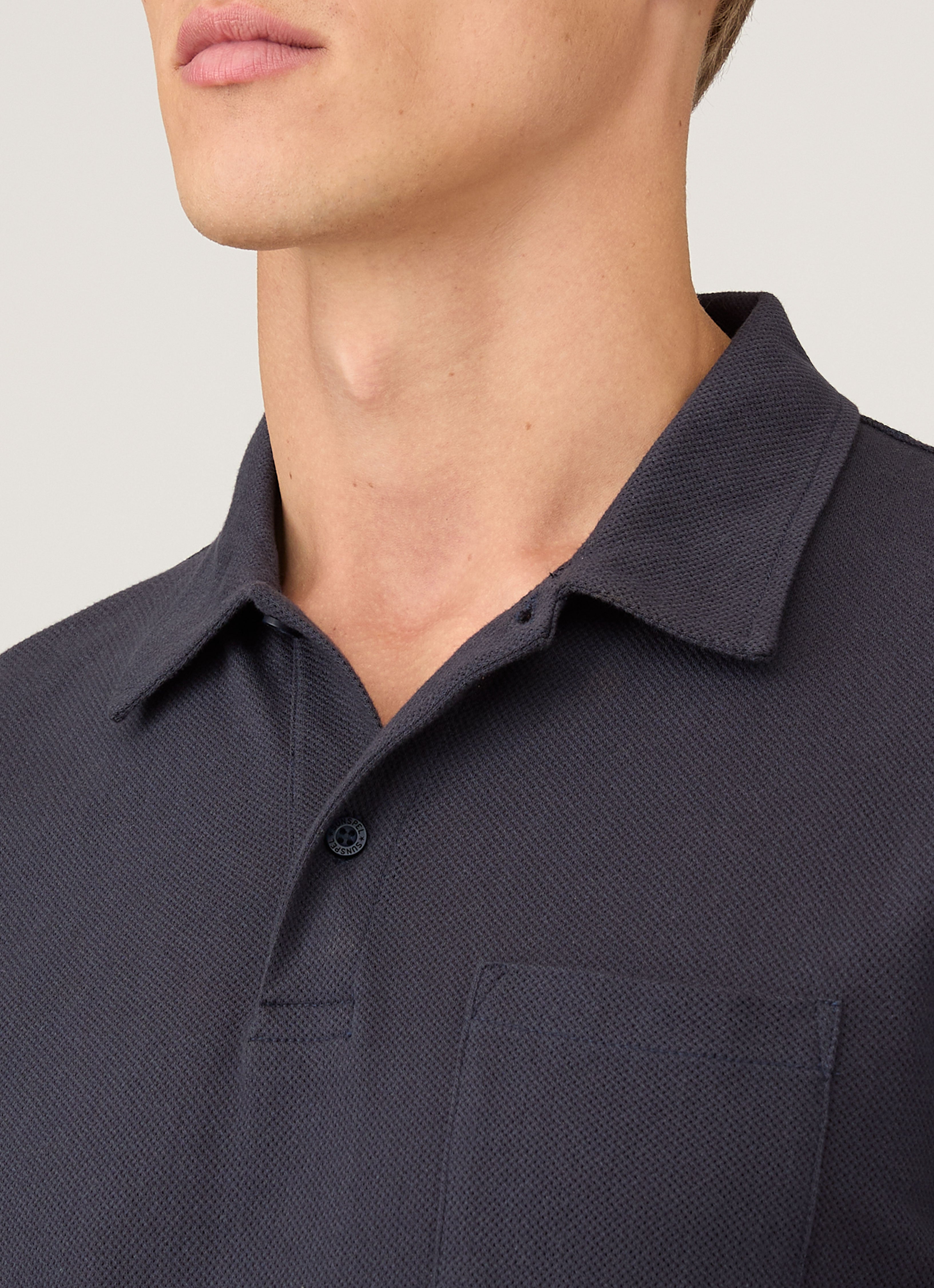 期間限定値下げ新品未使用SUNSPEL Riviera PoloネイビーLサイズ Men's Riviera Polo Shirt in Navy | Sunspel