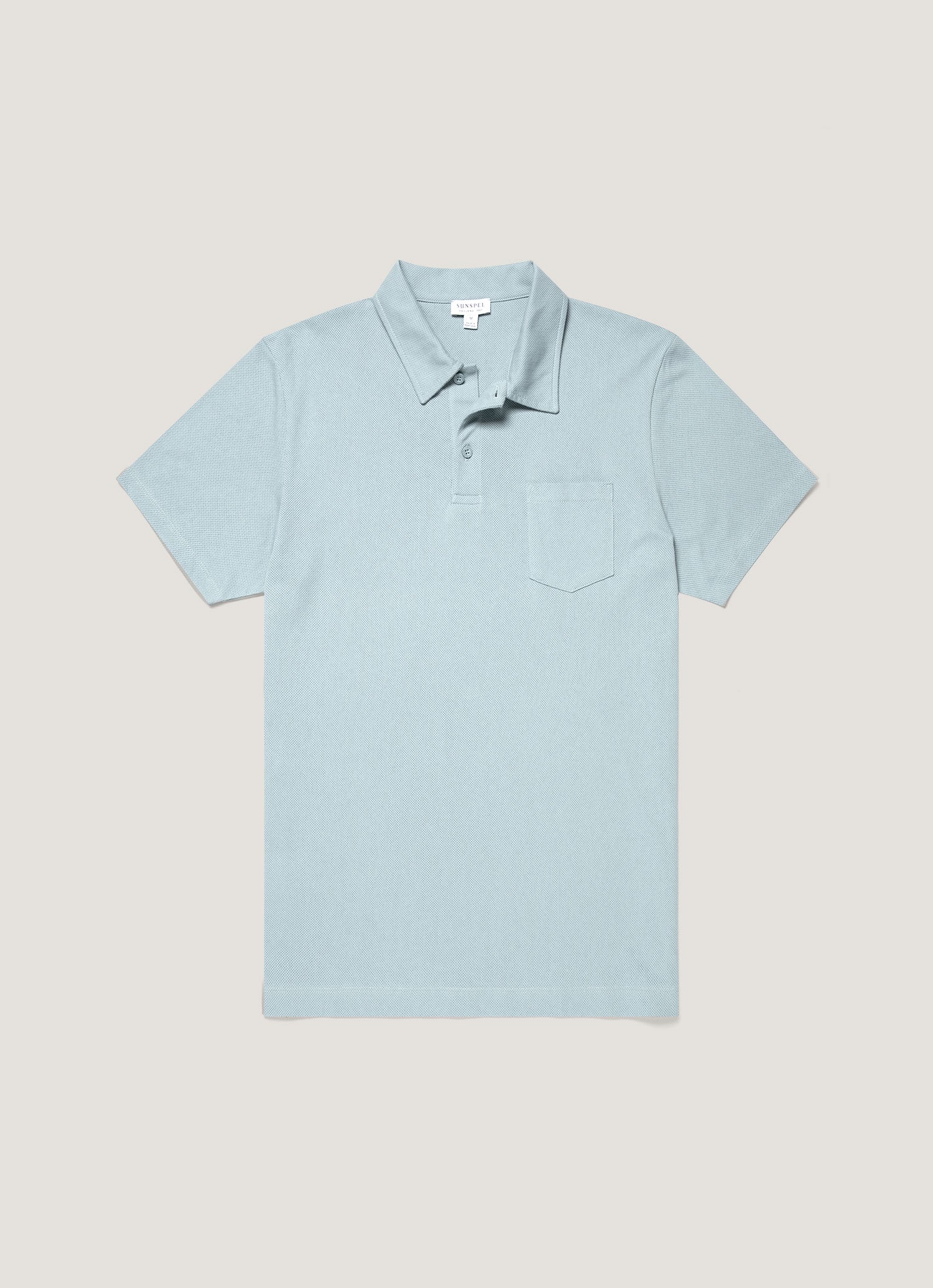 Men's Riviera Polo Shirt in Sky Blue | Sunspel