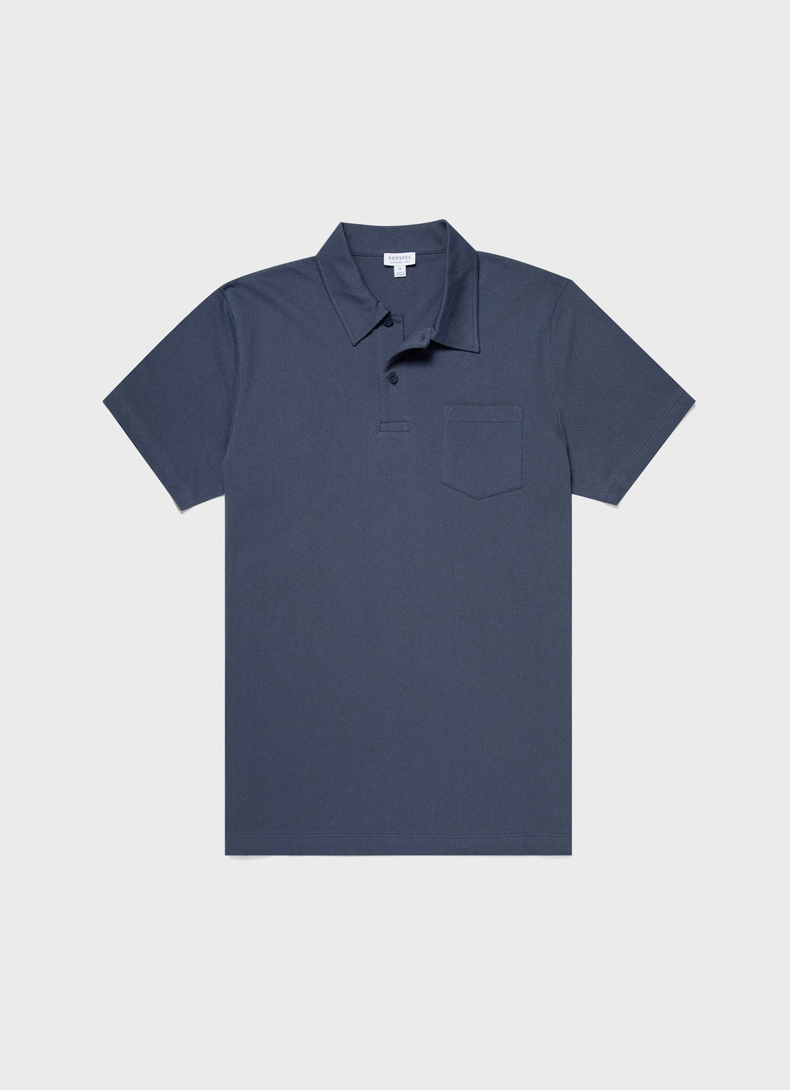 Men's Riviera Polo Shirt in Slate Blue | Sunspel