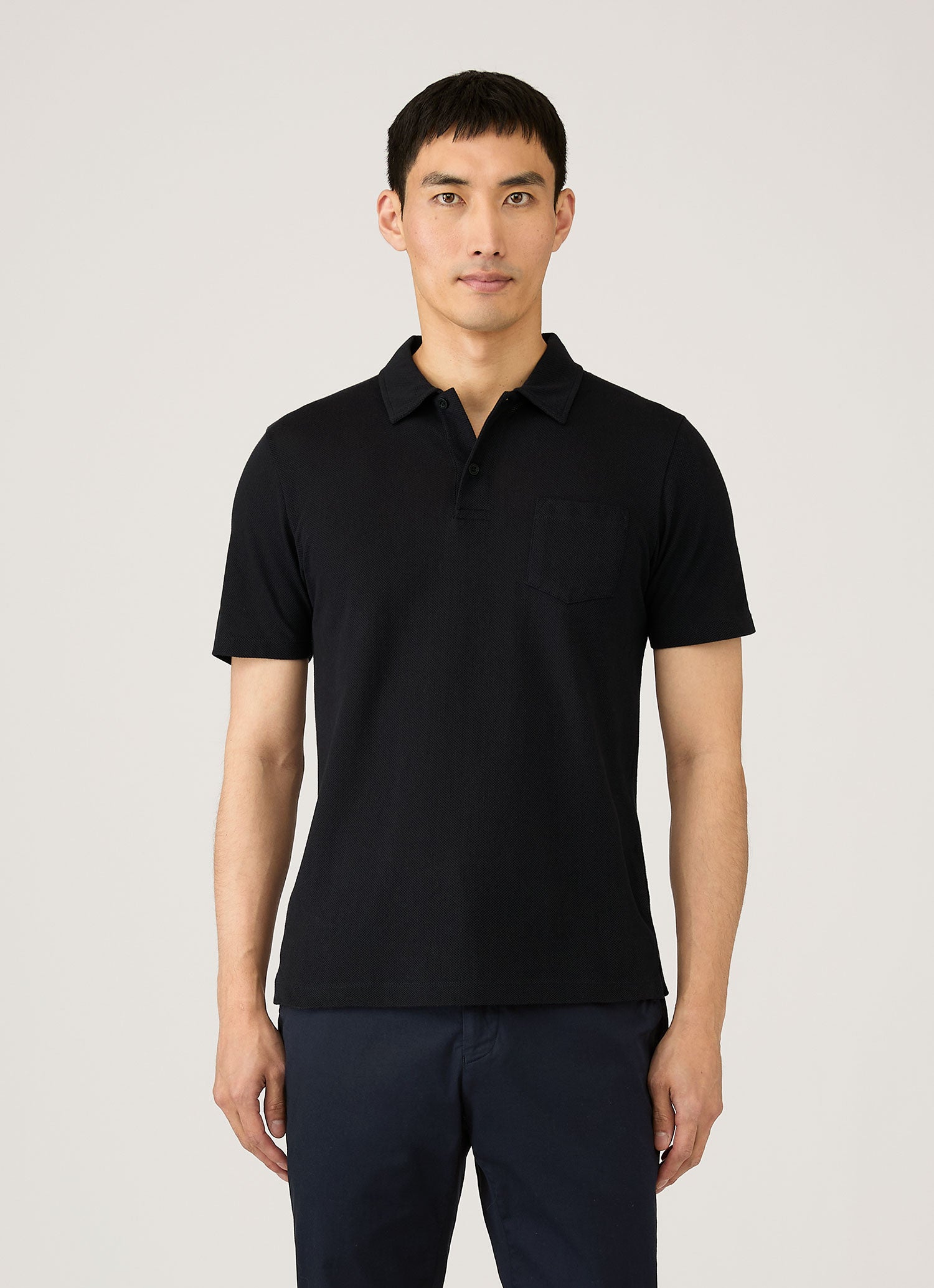 Men's Riviera Polo Shirt in Midnight Navy | Sunspel