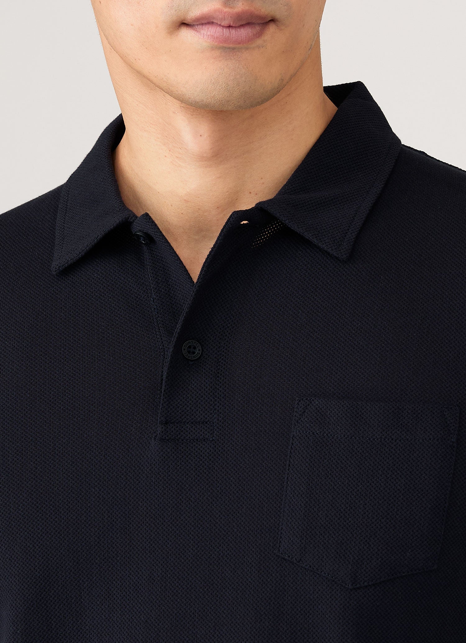 Men's Riviera Polo Shirt in Midnight Navy | Sunspel