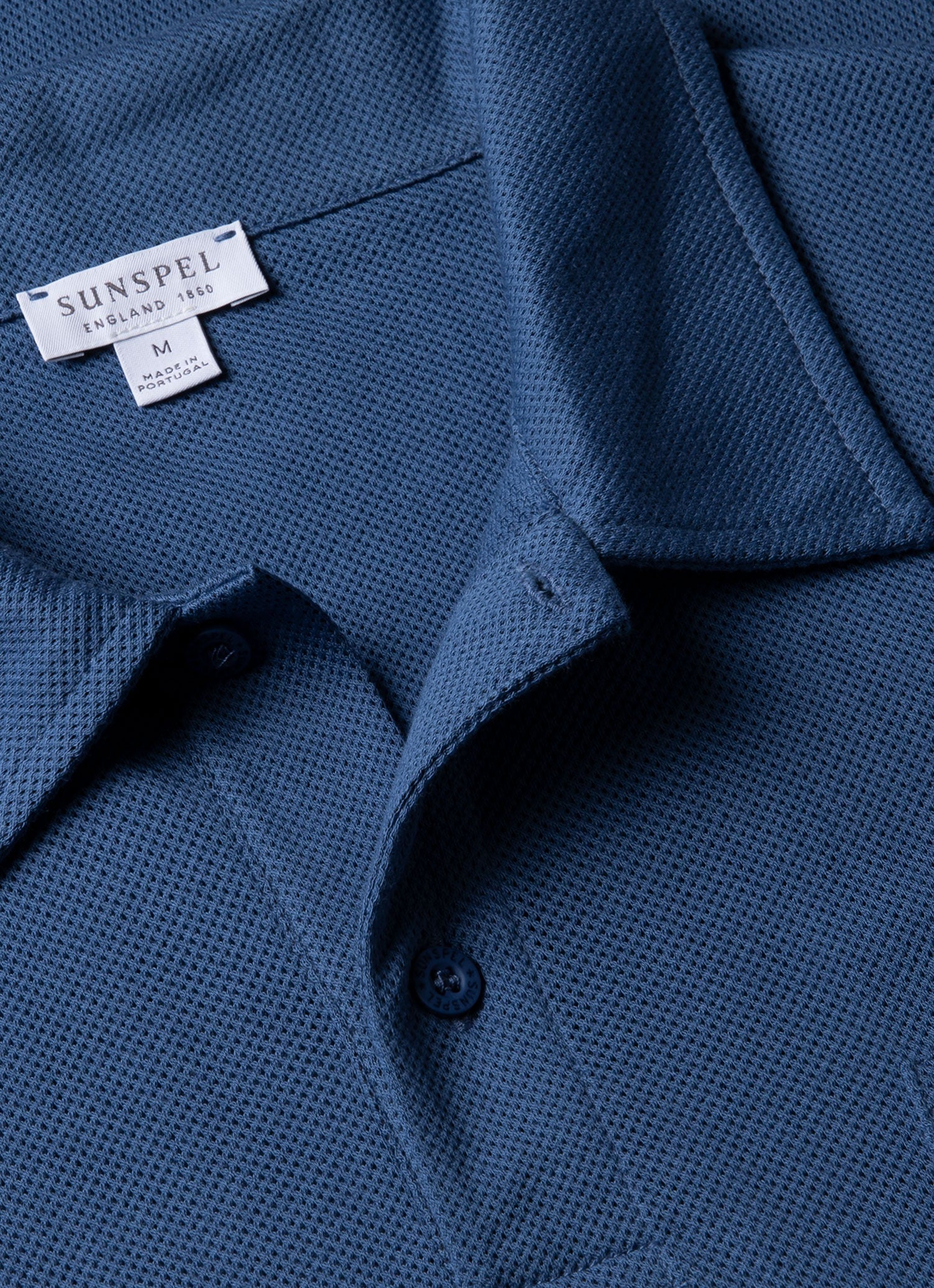Men's Riviera Polo Shirt in Soft Denim | Sunspel