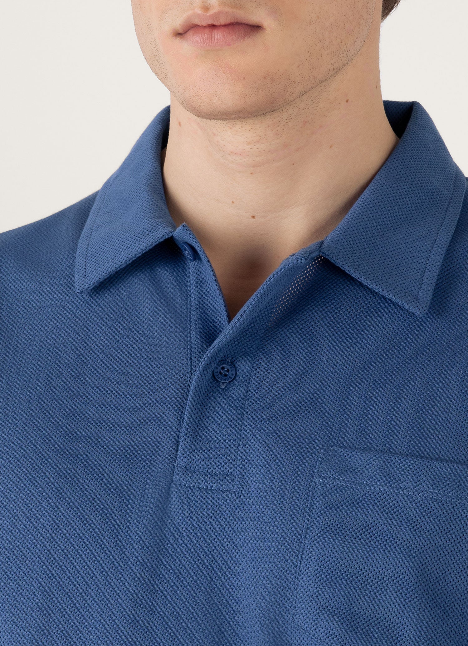 Men's Riviera Polo Shirt in Soft Denim | Sunspel