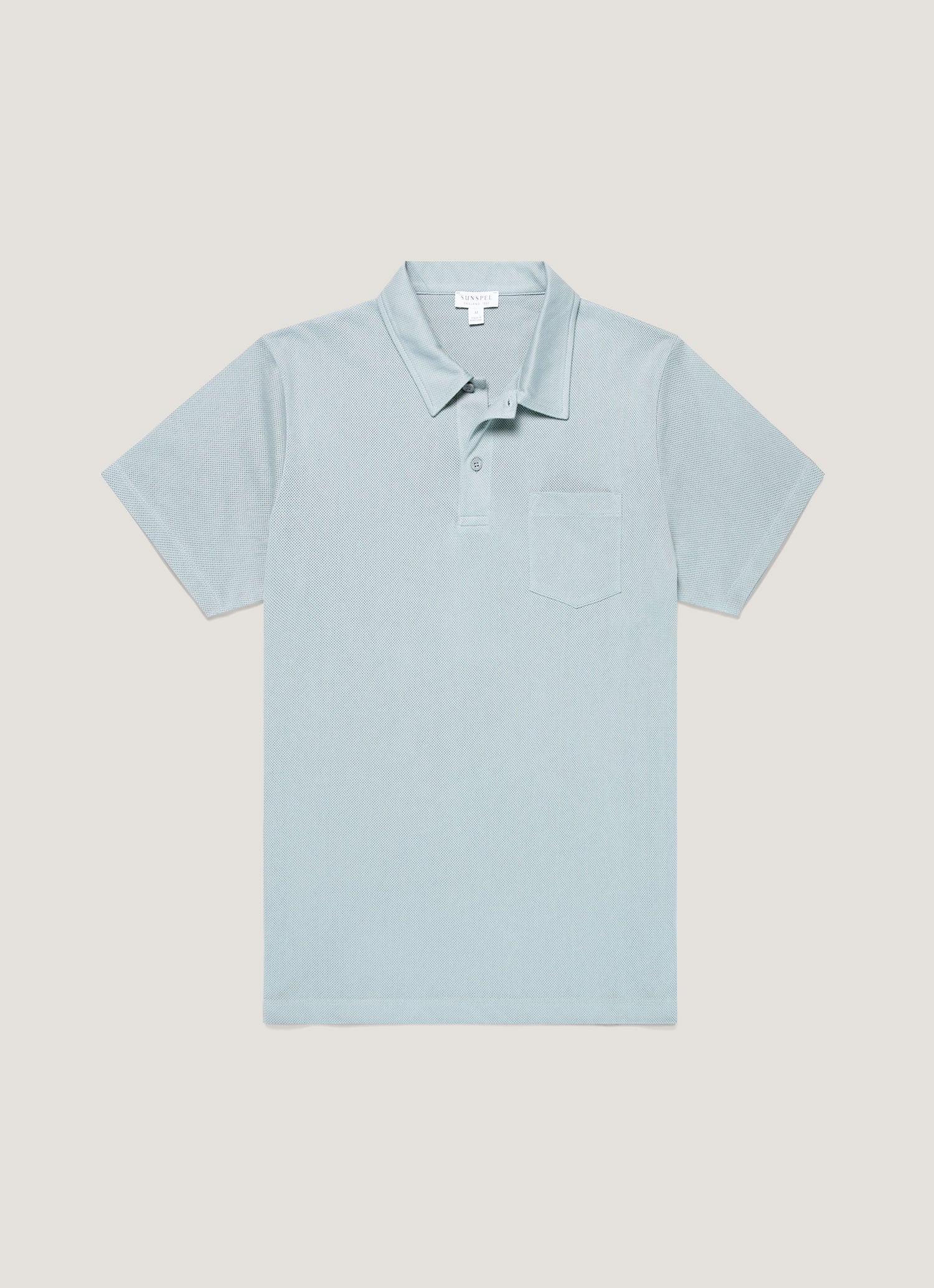 Men's Riviera Polo Shirt in Stone Blue | Sunspel