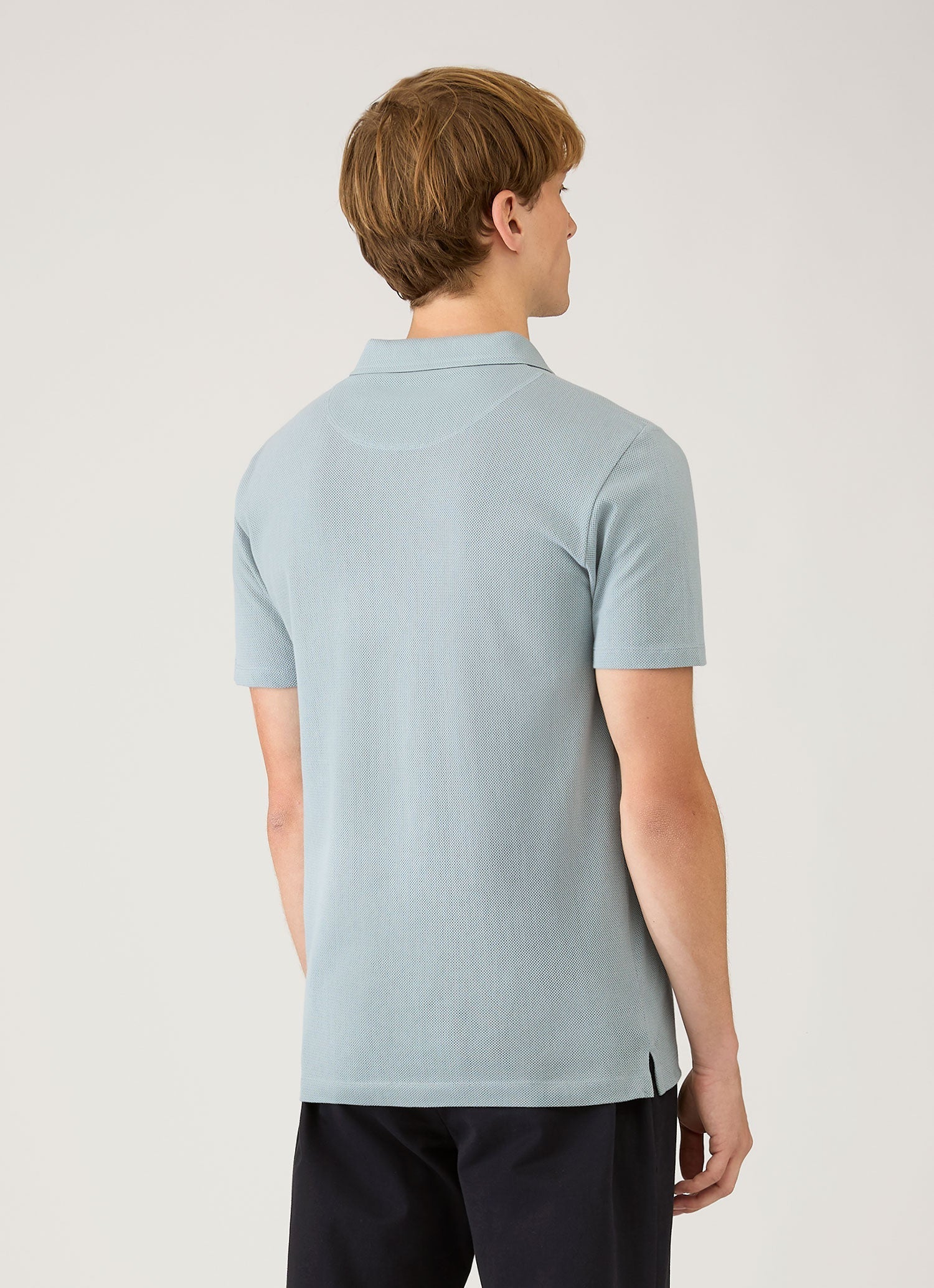 Men's Riviera Polo Shirt in Stone Blue | Sunspel