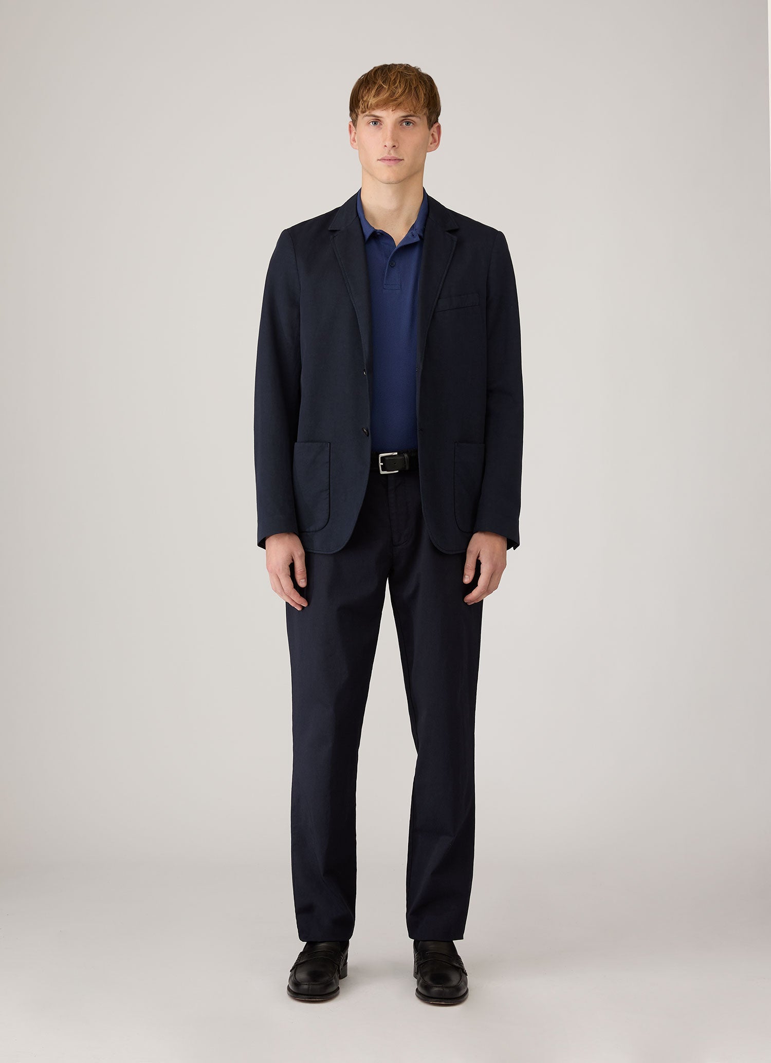 Men's Riviera Polo Shirt in Ink Blue | Sunspel