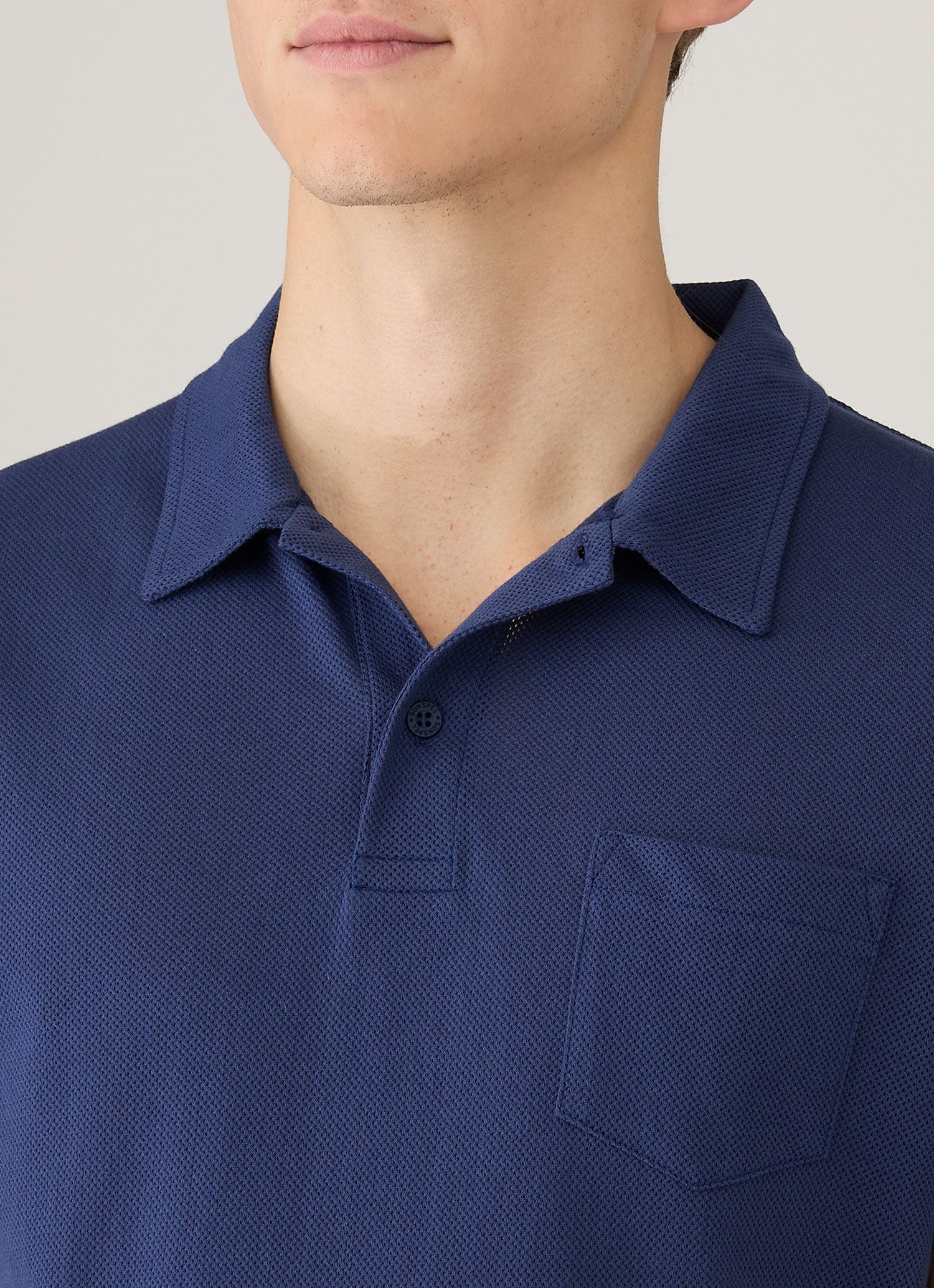 Men's Riviera Polo Shirt in Ink Blue | Sunspel
