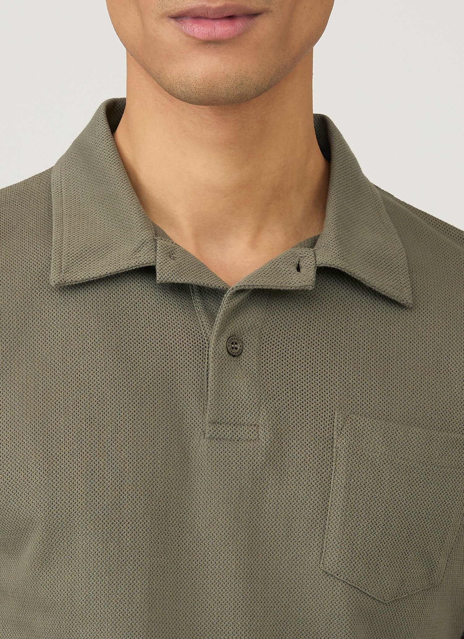 Men's Riviera Polo Shirt in Khaki | Sunspel