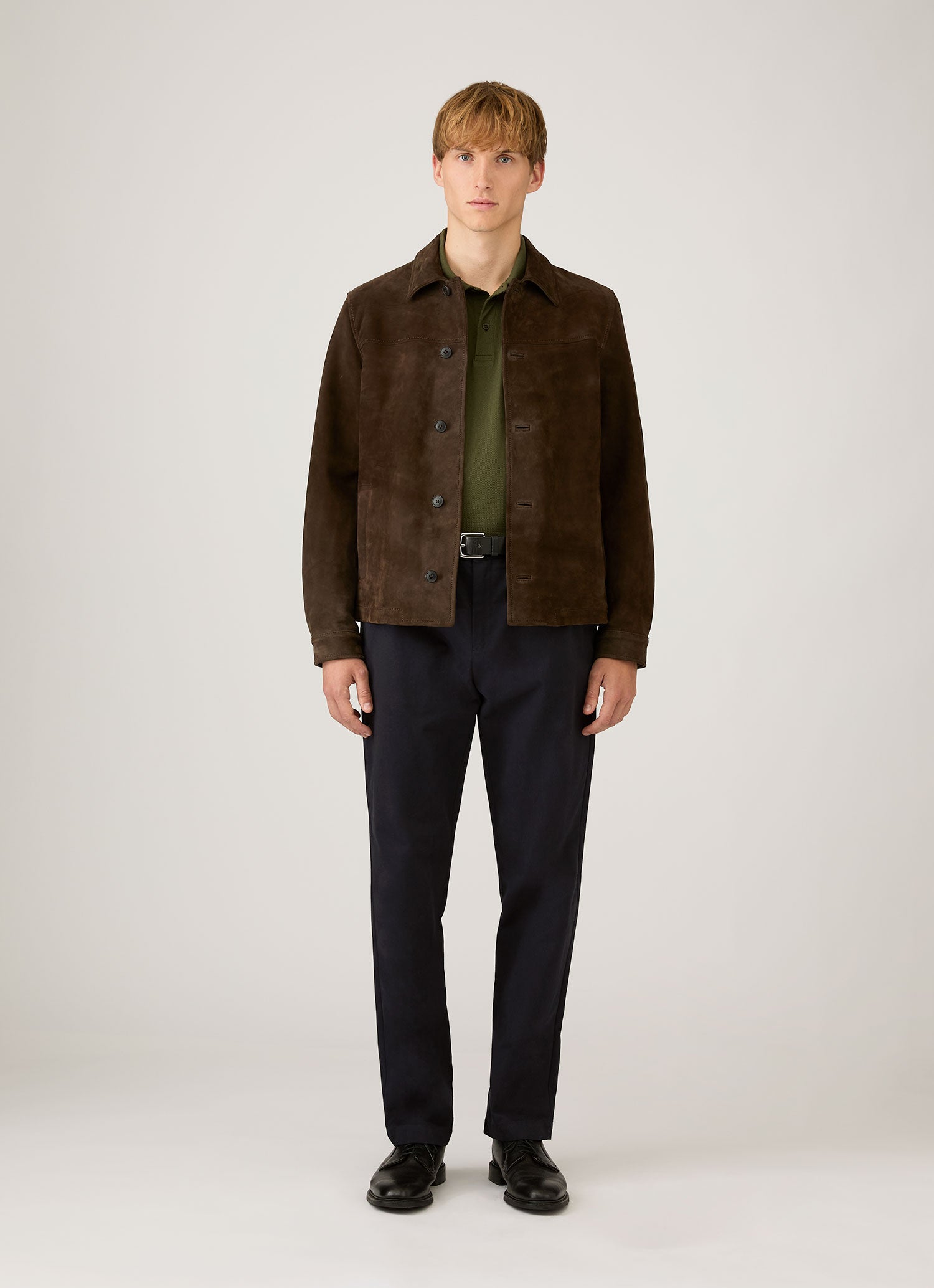 Men's Riviera Polo Shirt in Deep Olive | Sunspel