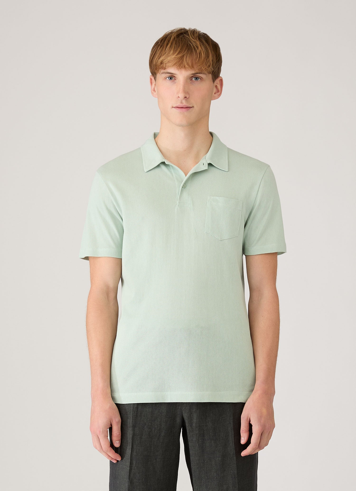 Men's Riviera Polo Shirt in Laurel | Sunspel